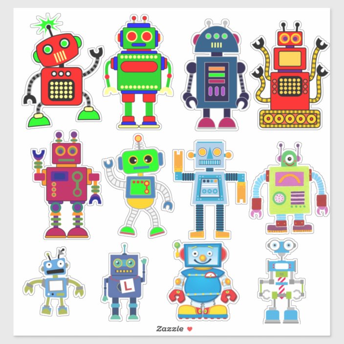 Cut Vinyl Stickers - Robots | Zazzle.com