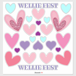 Cut Vinyl Stickers - Wellie Fest Hearts