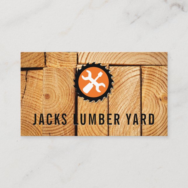 Cut Wood Boards | Hardware Tools Saw Business Card (Front)