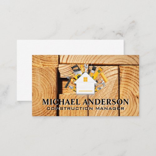 Cut Wood  Home Hardware Tools Logo Business Card