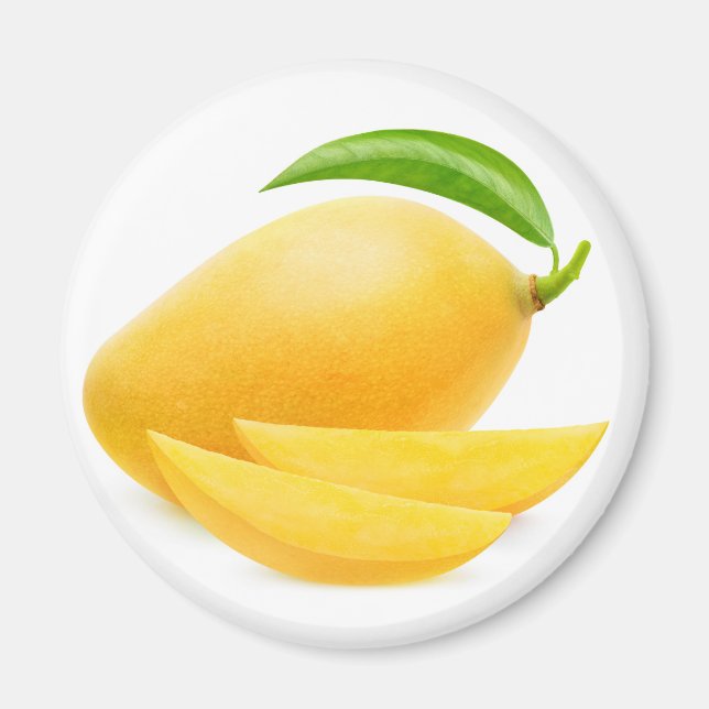 Cut yellow mango magnet (Front)