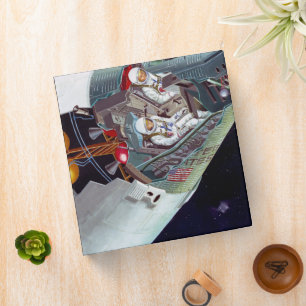 Cutaway A Two-Person Gemini Spacecraft In Flight. 3 Ring Binder