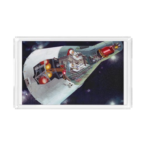 Cutaway A Two_Person Gemini Spacecraft In Flight Acrylic Tray