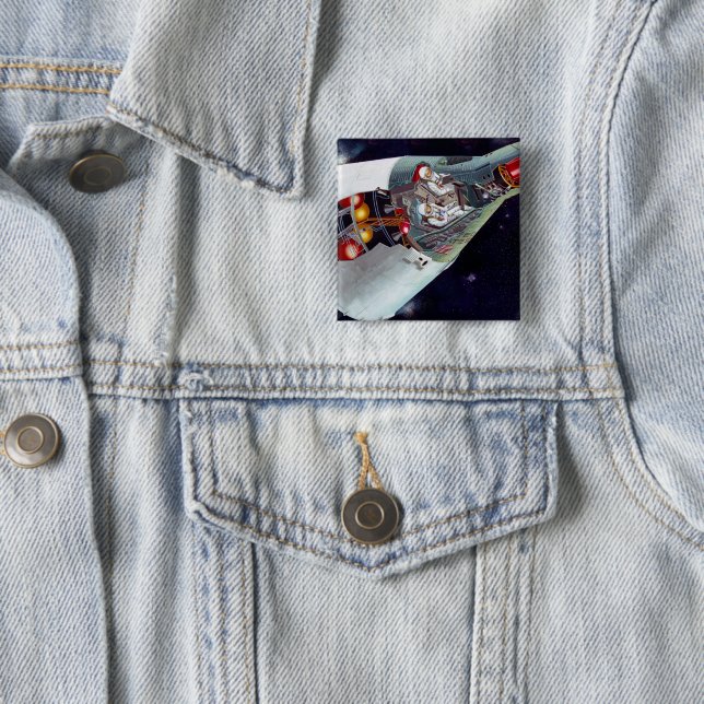 Cutaway A Two-Person Gemini Spacecraft In Flight. Button (In Situ)