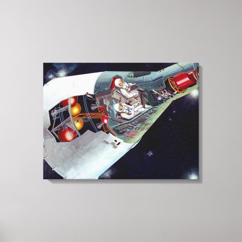 Cutaway A Two_Person Gemini Spacecraft In Flight Canvas Print