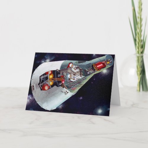 Cutaway A Two_Person Gemini Spacecraft In Flight Card