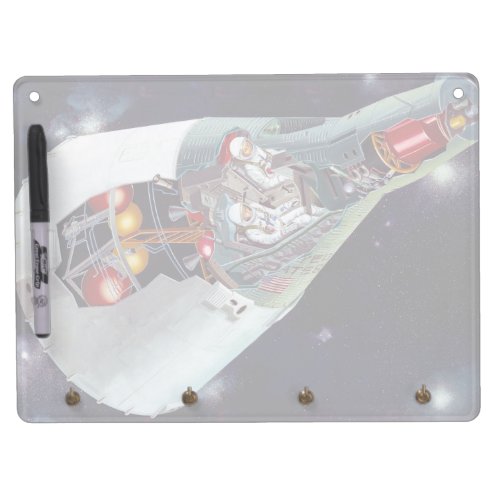 Cutaway A Two_Person Gemini Spacecraft In Flight Dry Erase Board With Keychain Holder