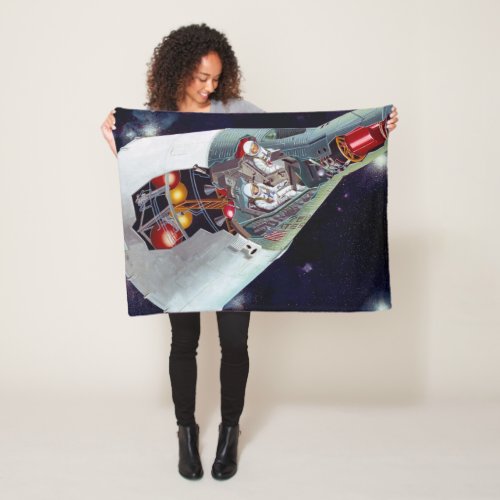 Cutaway A Two_Person Gemini Spacecraft In Flight Fleece Blanket