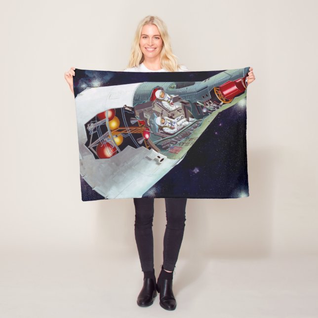 Cutaway A Two-Person Gemini Spacecraft In Flight. Fleece Blanket (In Situ)