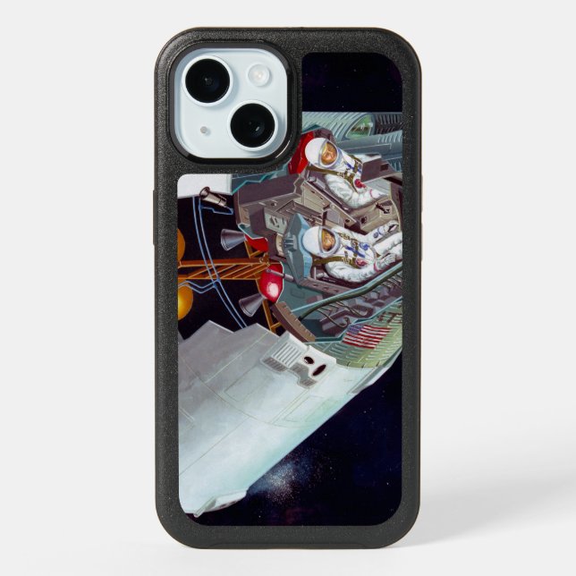 Cutaway A Two-Person Gemini Spacecraft In Flight. iPhone 15 Case (Back)