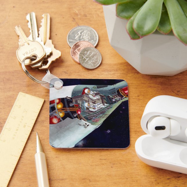 Cutaway A Two-Person Gemini Spacecraft In Flight. Keychain (Desk)