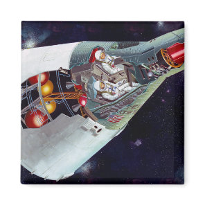 Cutaway A Two-Person Gemini Spacecraft In Flight. Magnet