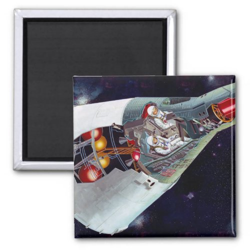 Cutaway A Two_Person Gemini Spacecraft In Flight Magnet