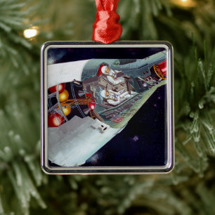 Cutaway A Two-Person Gemini Spacecraft In Flight. Metal Ornament