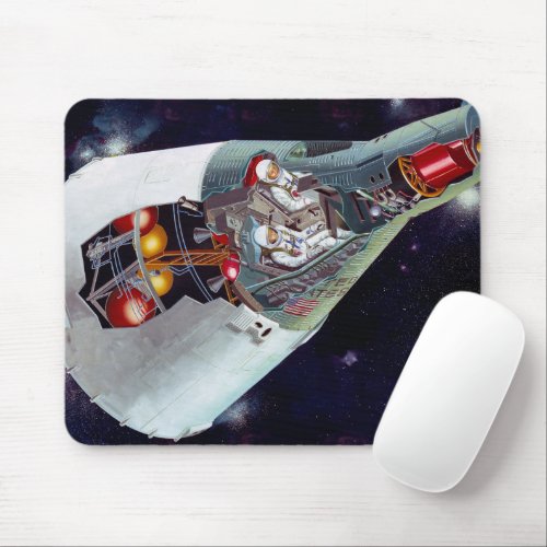 Cutaway A Two_Person Gemini Spacecraft In Flight Mouse Pad