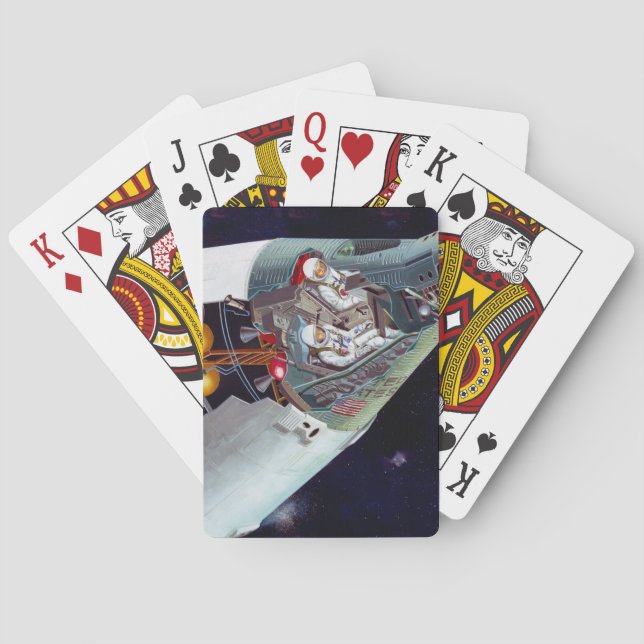 Cutaway A Two-Person Gemini Spacecraft In Flight. Poker Cards (Back)