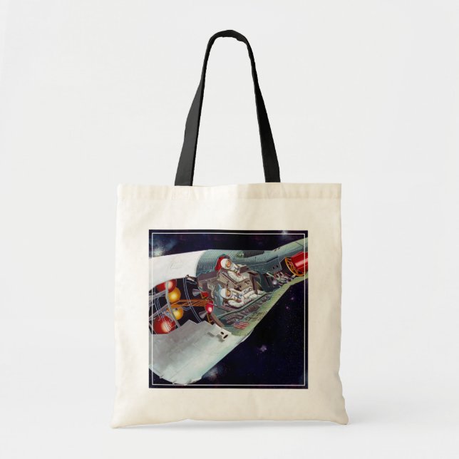 Cutaway A Two-Person Gemini Spacecraft In Flight. Tote Bag (Front)