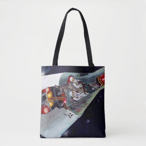 Cutaway A Two_Person Gemini Spacecraft In Flight Tote Bag