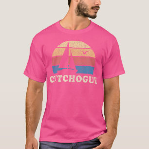 Cutchogue Ny Vintage Sailboat 70S Throwback Suns T-Shirt