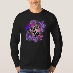 Cute16th Birthday Airbrush Graffiti Retro T-Shirt
