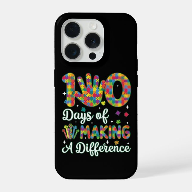Cute 100 Days Making A Difference Puzzle Inclusion iPhone Case (Back)