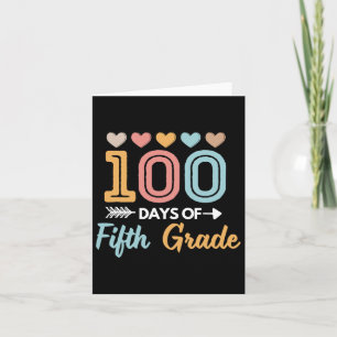 Cute 100 Days Of 5th Grade Teacher Student Kids Re Card