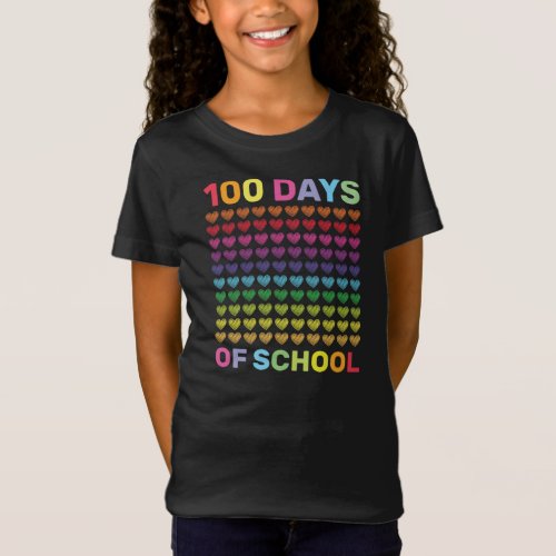 Cute 100 Days Of School And Still Loving It Hearts T_Shirt