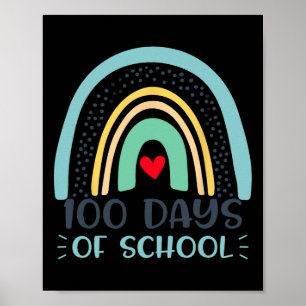Cute 100 Days Of School Rainbow 100th Day Of Schoo Poster