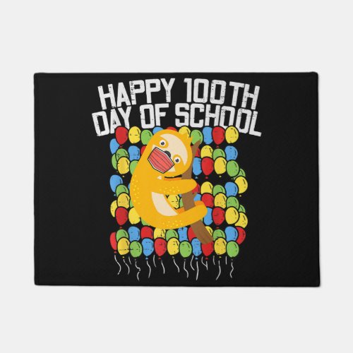 Cute 100 Days Of School Sloth Face Mask Virtual Te Doormat