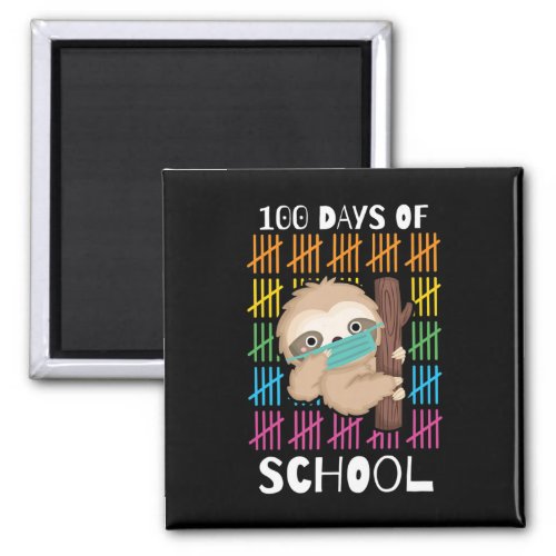 Cute 100 Days Of School Sloth Face Mask Virtual Te Magnet