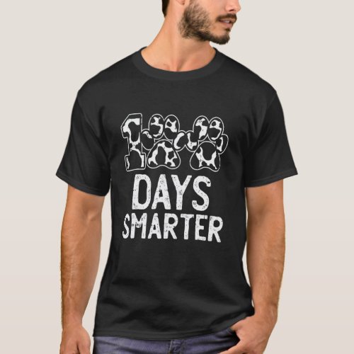 Cute 100 Days Of School Smarter Paw Print Teacher T-Shirt