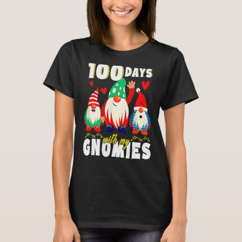 Cute 100th Day 100 Days Of School Gnome Teacher Ki T_Shirt