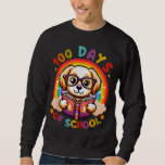 Cute 100th Day Of School 100 Days Dog Reading Book Sweatshirt
