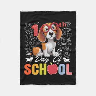 Cute 100th Day Of School Beagle Dog Gles 100 Days  Fleece Blanket