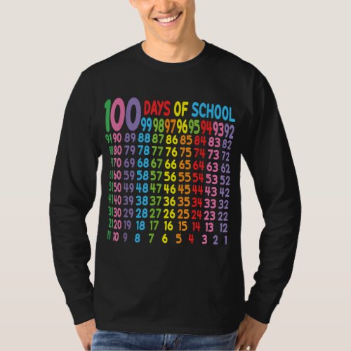 Cute 100th Day of School Teacher Kids 100 Days Mat T_Shirt