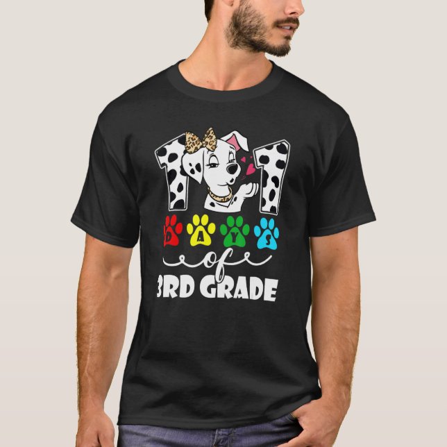 Cute 101 Days School Dog Lover 3rd Grade 100 Days  T-Shirt (Front)