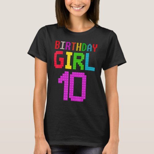 Cute 10th Birthday   10 Years Old Block Building G T_Shirt