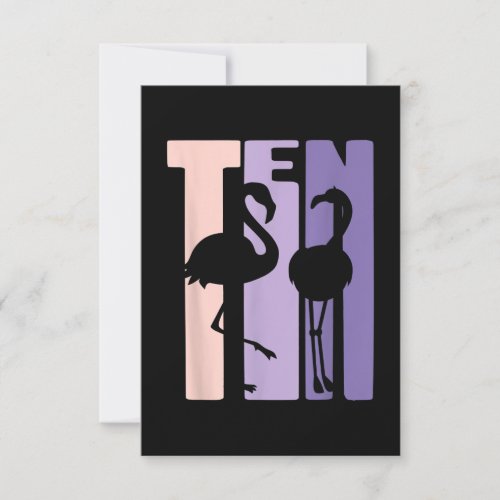 Cute 10th Birthday Gift I Flamingo I 10 Year Old Invitation