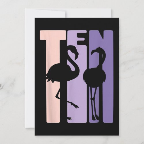 Cute 10th Birthday Gift I Flamingo I 10 Year Old Save The Date