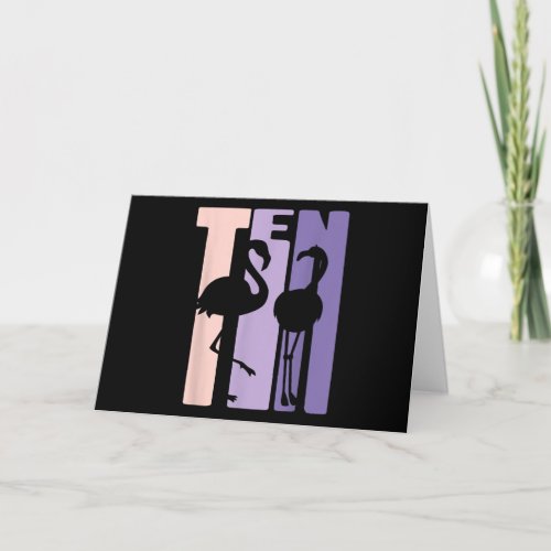 Cute 10th Birthday Gift I Flamingo I 10 Year Old Thank You Card