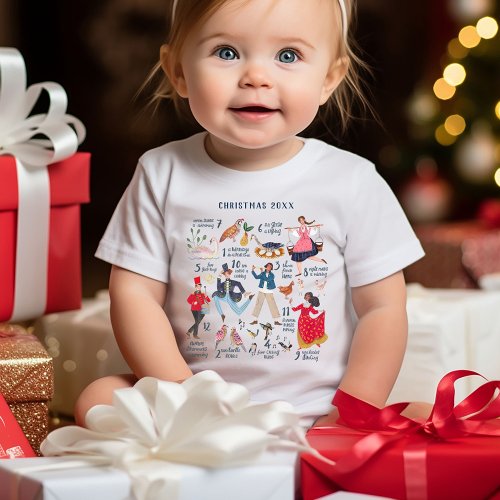 Cute 12 Days of Christmas Classic kids Baby T_Shirt