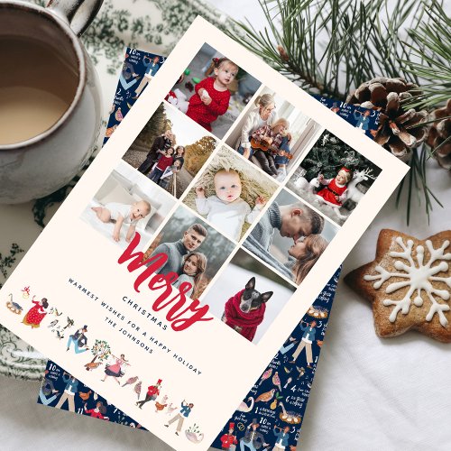 Cute 12 Days of Christmas Holiday Photo Card
