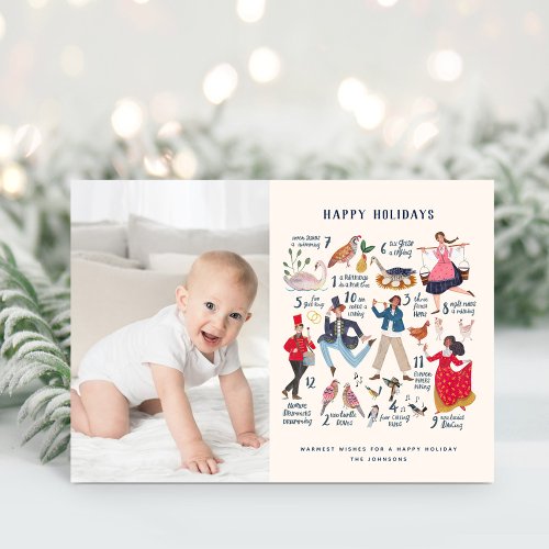 Cute 12 Days of Christmas Photo Holiday Card
