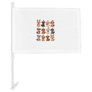 Cute 12 Dogs Xmas Funny Dog Lovers Christmas Dog M Car Flag