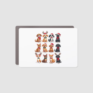 Cute 12 Dogs Xmas Funny Dog Lovers Christmas Dog M Car Magnet