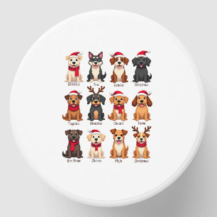Cute 12 Dogs Xmas Funny Dog Lovers Christmas Dog M Mini Candle Favors