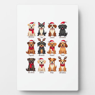 Cute 12 Dogs Xmas Funny Dog Lovers Christmas Dog M Plaque