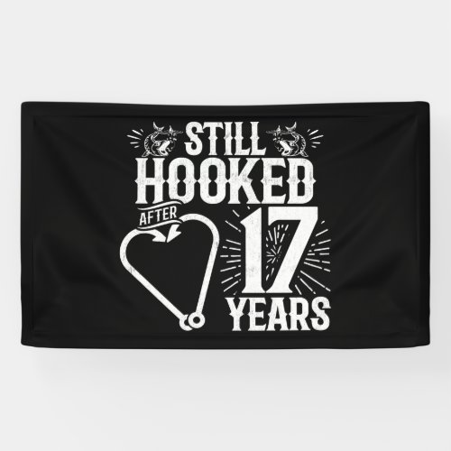 Cute 17th Anniversary Couples Married 17 Years Banner