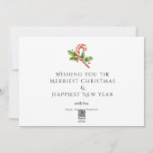 Cute 1 Photo HAPPY HOLIDAYS RED CHRISTMAS STOCKING Holiday Card (Back)