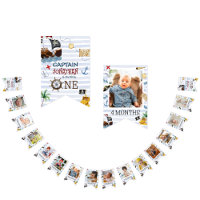 Cute 1st Birthday 12 Month Photo Milestone Pirate